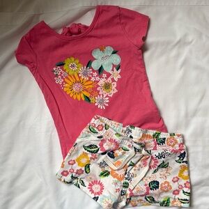 Carter’s 18 month shirt and short set - pink and floral